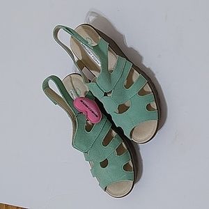 Skechers Parallel Stylin Mint Wedge Slingback Sandals